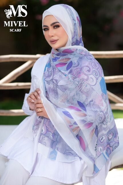 طرحه شيفون مشجر مطبوع